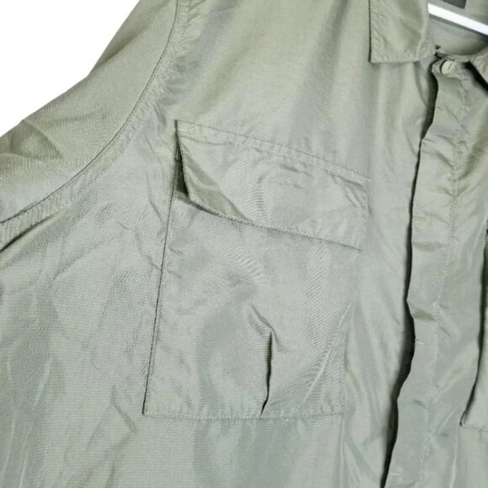 Levi's Silvertab Nylon Shirt Long Sleeve Camp Work Windbreaker Fishing Green‎ XL - Picture 4 of 8